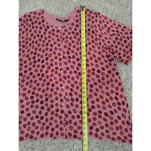 Gudrun Sjoden Size XL Pink Red Visby Cardigan Short Sleeve Organic Cotton New - Picture 5 of 8
